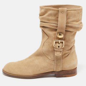 Louis Vuitton Beige Suede Buckle Ankle Boots Size 38, Boots - Luxury Closet catalog