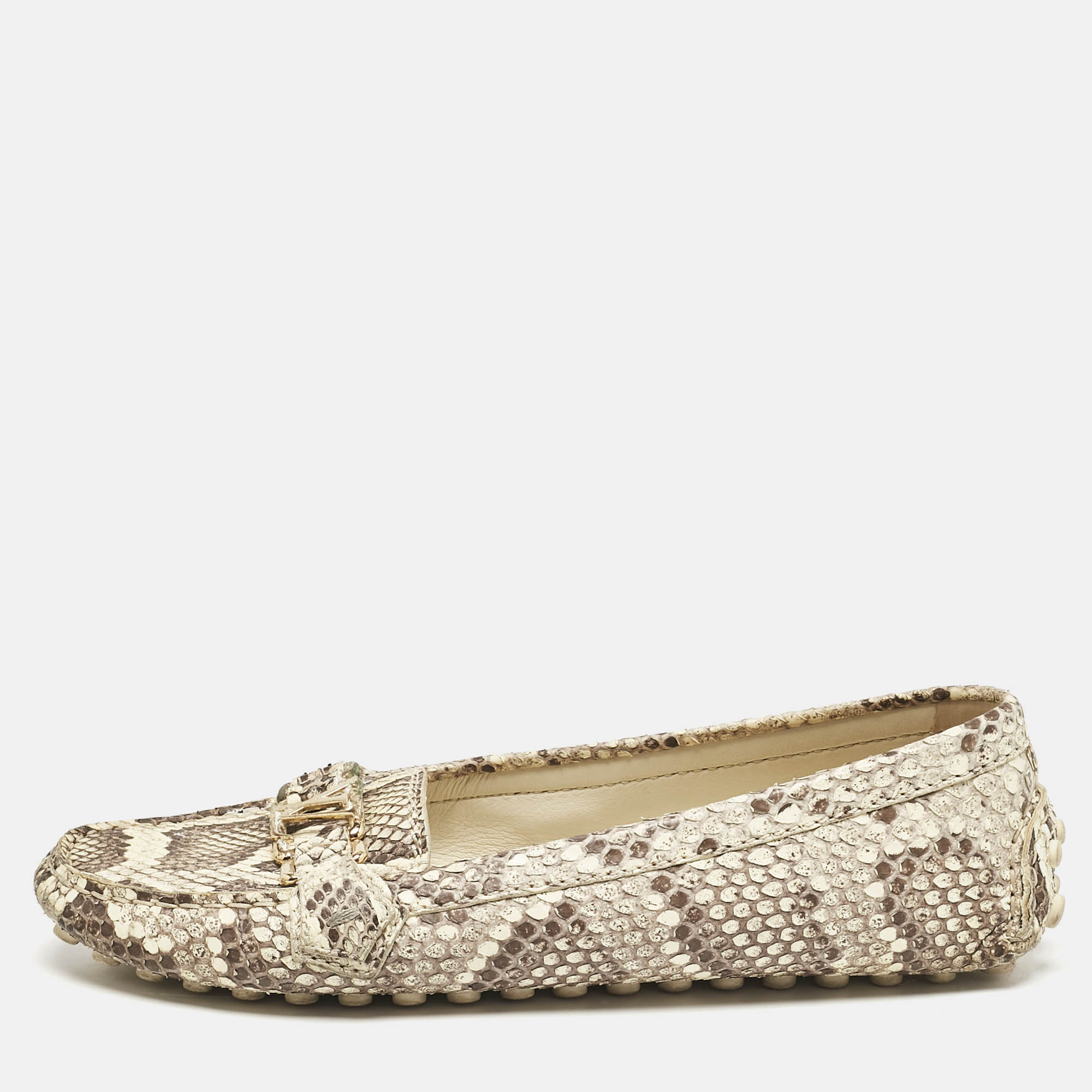 Louis Vuitton Cream Python Monte Carlo Loafers Size 38.5, Loafers & Slip-Ons - Luxury Closet catalog