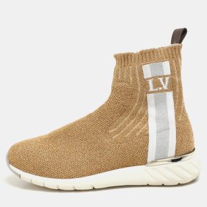 Louis Vuitton Gold Lurex Knit Fabric Aftergame High Top Sneakers Size 37, Athletic Shoes & Sneakers - Luxury Closet catalog