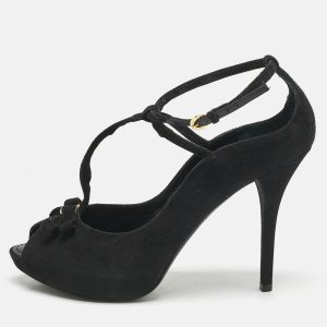 Louis Vuitton Black Suede T-Strap Platform Pumps Size 39, Pumps - Luxury Closet catalog