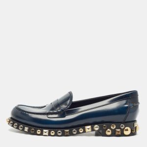 Louis Vuitton Blue/Black Ombre Leather Studded Penny Loafers Size 38, Loafers & Slip-Ons - Luxury Closet catalog
