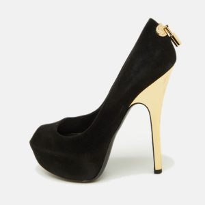 Louis Vuitton Black Suede Oh Really! Platform Peep Toe Pumps Size 35, Pumps - Luxury Closet catalog