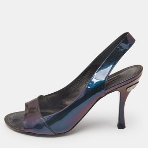 Louis Vuitton Iridescent Patent Leather Peep Toe Pumps Size 38.5, Pumps - Luxury Closet catalog