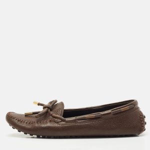 Louis Vuitton Brown Damier Ebene Canvas and Leather Arizona Bow Loafers Size 38.5, Loafers & Slip-Ons - Luxury Closet catalog