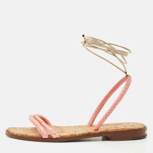 Louis Vuitton Pink Snakeskin Sunseeker Flat Sandals Size 35.5, Sandals - Luxury Closet catalog