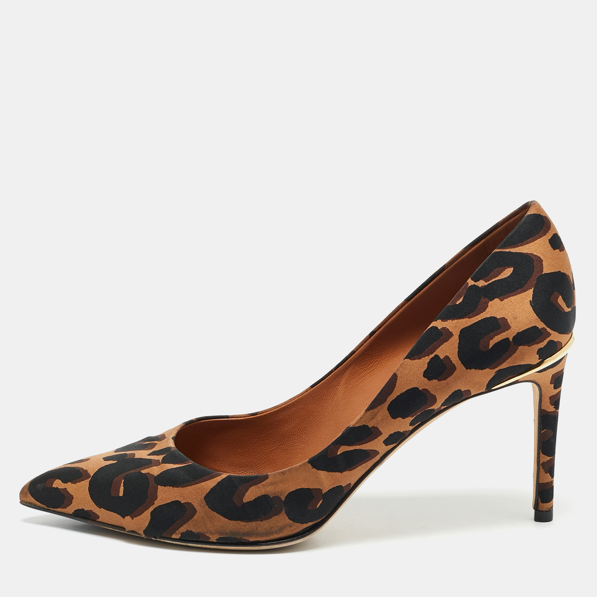 Louis Vuitton Brown Leopard Print Fabric Eyeline Pointed Toe Pumps Size 38.5, Pumps - Luxury Closet catalog