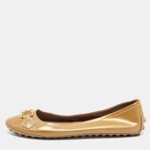 Louis Vuitton Beige Patent Leather Oxford Ballet Flats Size 39, Flats - Luxury Closet catalog
