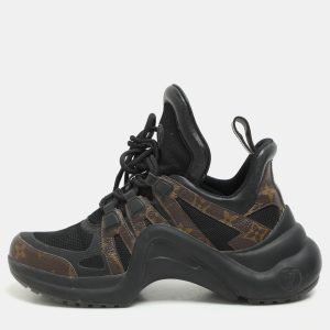 Louis Vuitton Black/Brown Satin, Mesh, Leather and Monogram Canvas Archlight Low-Top Sneakers Size 38, Athletic Shoes & Sneakers - Luxury Closet catalog