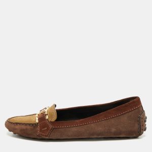 Louis Vuitton Brown/Beige Suede Oxford Slip On Loafers Size 38, Loafers & Slip-Ons - Luxury Closet catalog