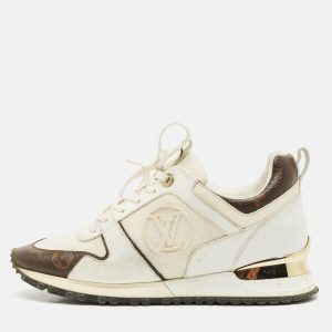 Louis Vuitton White/Brown Monogram Canvas and Leather Run Away Sneakers Size 38.5, Athletic Shoes & Sneakers - Luxury Closet catalog
