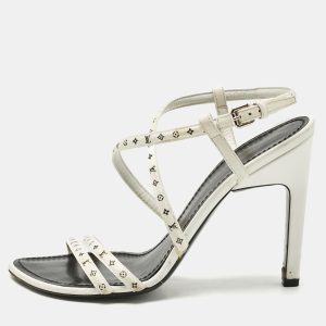 Louis Vuitton White Monogram Leather Citizen Ankle Strap Sandals Size 38, Sandals - Luxury Closet catalog