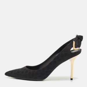 Louis Vuitton Black Canvas Pointed Toe Slingback Pumps Size 37.5, Pumps - Luxury Closet catalog
