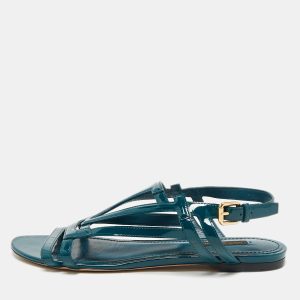 Louis Vuitton Dark Green Patent Leather Crossing Logo Flat Sandals Size 39, Sandals - Luxury Closet catalog