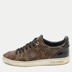 Louis Vuitton Brown/Black Monogram Canvas And Patent Leather Frontrow Low Top Sneakers Size 38, Athletic Shoes & Sneakers - Luxury Closet catalog