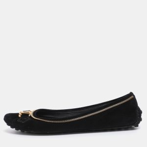 Louis Vuitton Black Suede Oxford Ballet Flats Size 39.5, Flats - Luxury Closet catalog