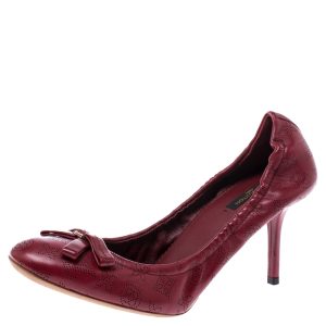 Louis Vuitton Red Monogram Perforated Leather Elba Pumps Size 38.5, Pumps - Luxury Closet catalog