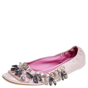 Louis Vuitton Pink Leather Embellished Ballet Flats Size 37.5, Flats - Luxury Closet catalog
