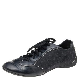 Louis Vuitton Black Leather and Monogram Canvas Low Top Sneakers Size 38, Athletic Shoes & Sneakers - Luxury Closet catalog