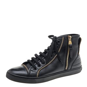 Louis Vuitton Black Leather Zip Detail High Top Sneakers Size 36.5, Athletic Shoes & Sneakers - Luxury Closet catalog