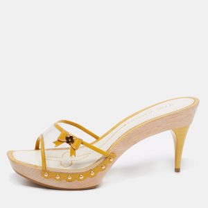 Louis Vuitton Yellow Patent Leather And PVC Bow Platform Slide Sandals Size 40.5, Sandals - Luxury Closet catalog
