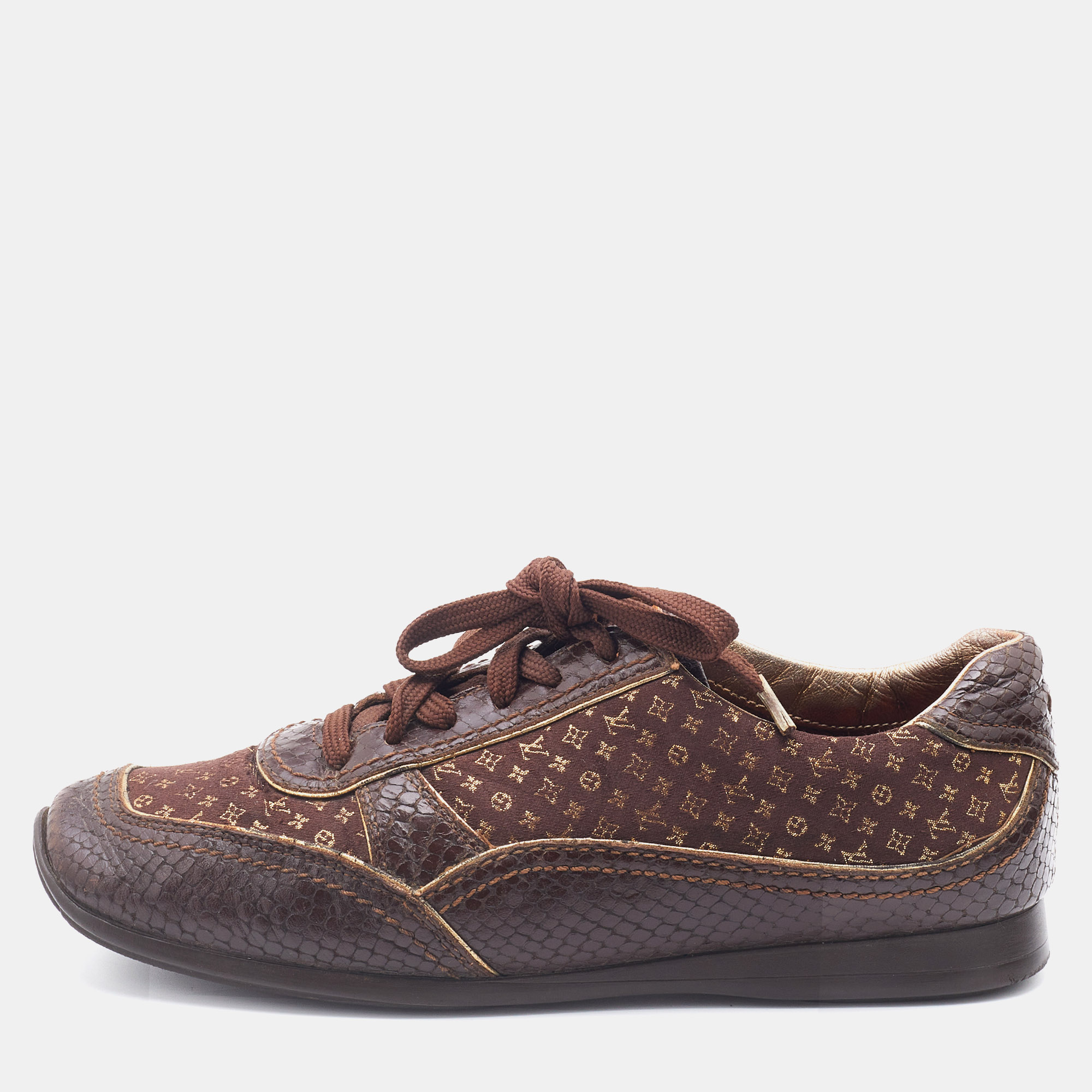 Louis Vuitton Monogram Fabric and Python Embossed Leather Low Top Sneakers Size 37, Athletic Shoes & Sneakers - Luxury Closet catalog