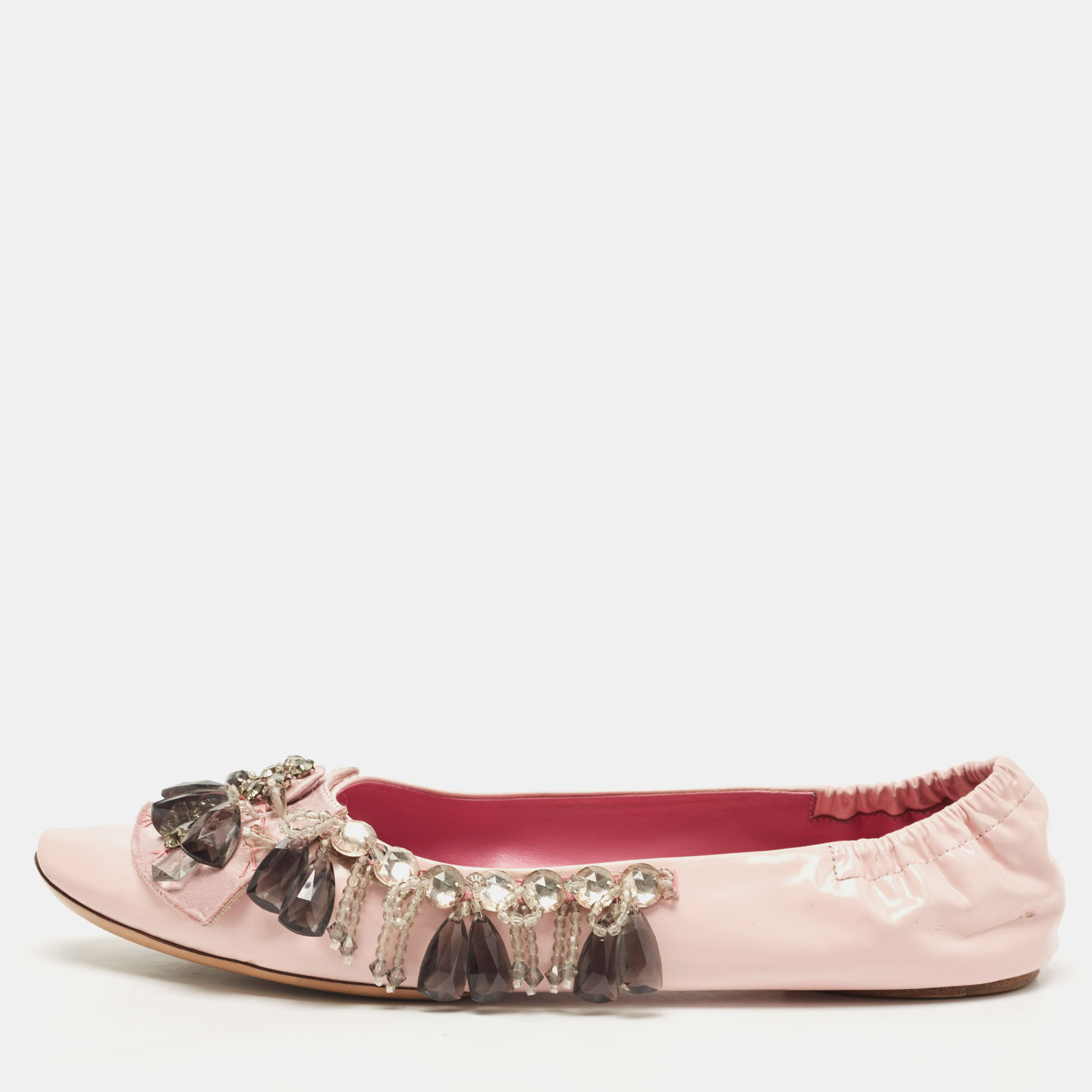 Louis Vuitton Pink Leather Embellished Ballet Flats Size 39.5, Flats - Luxury Closet catalog