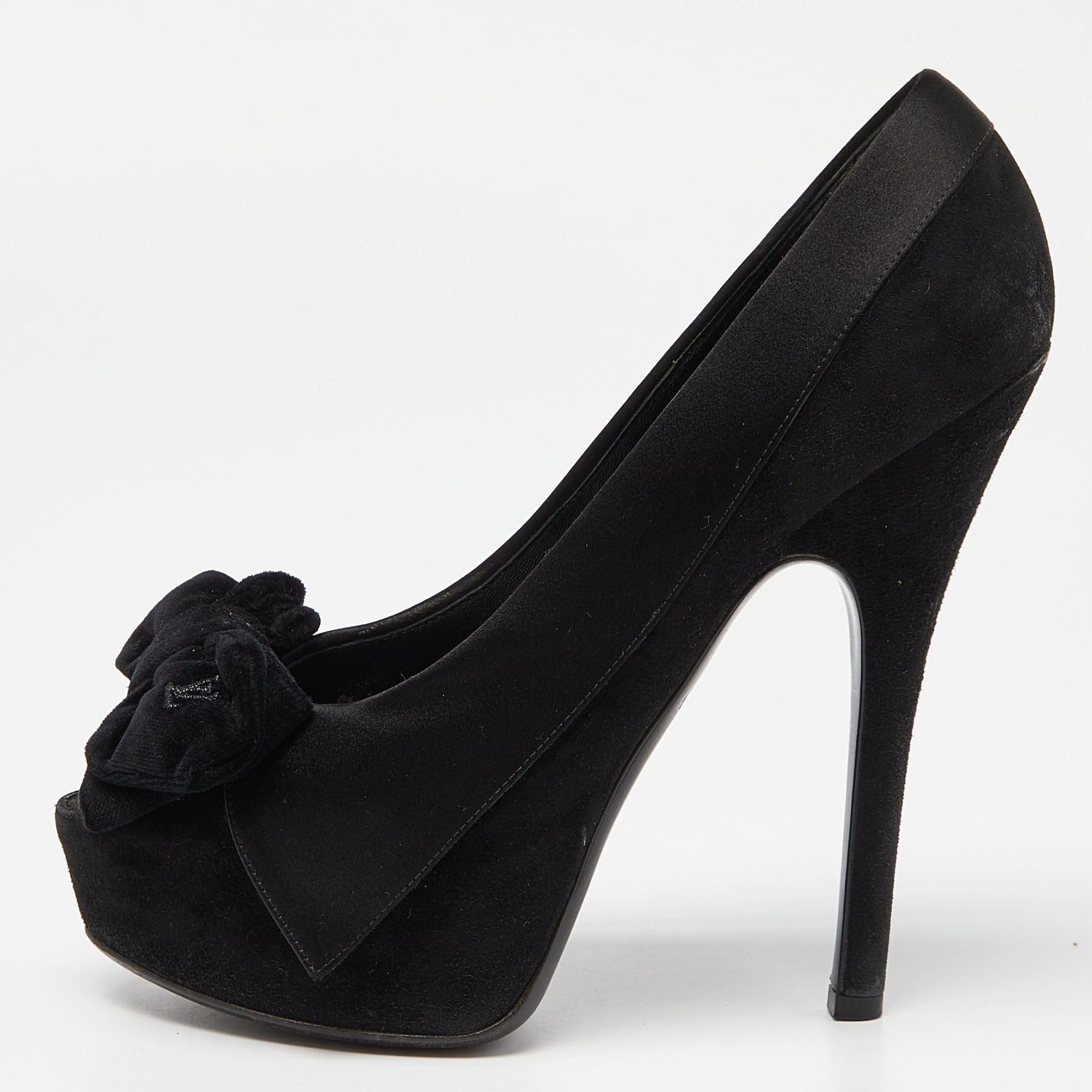 Louis Vuitton Black Suede Peep Toe Pumps Size 37.5, Pumps - Luxury Closet catalog
