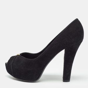 Louis Vuitton Black Suede Kimono Peep Toe Pumps Size 35.5, Pumps - Luxury Closet catalog