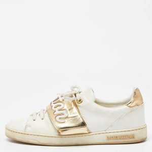 Louis Vuitton White/Gold Leather Frontrow Low Top Sneakers Size 38, Athletic Shoes & Sneakers - Luxury Closet catalog