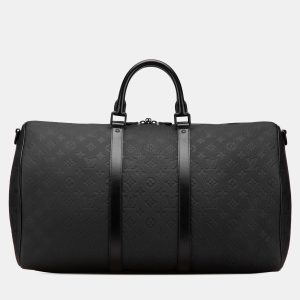 Louis Vuitton Black Monogram Taurillon Keepall Bandouliere 50, Luggage Accessories - Luxury Closet catalog