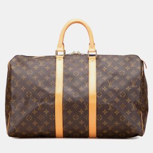 Louis Vuitton Brown Coated Canvas Monogram Keepall 45, Luggage Accessories - Luxury Closet catalog