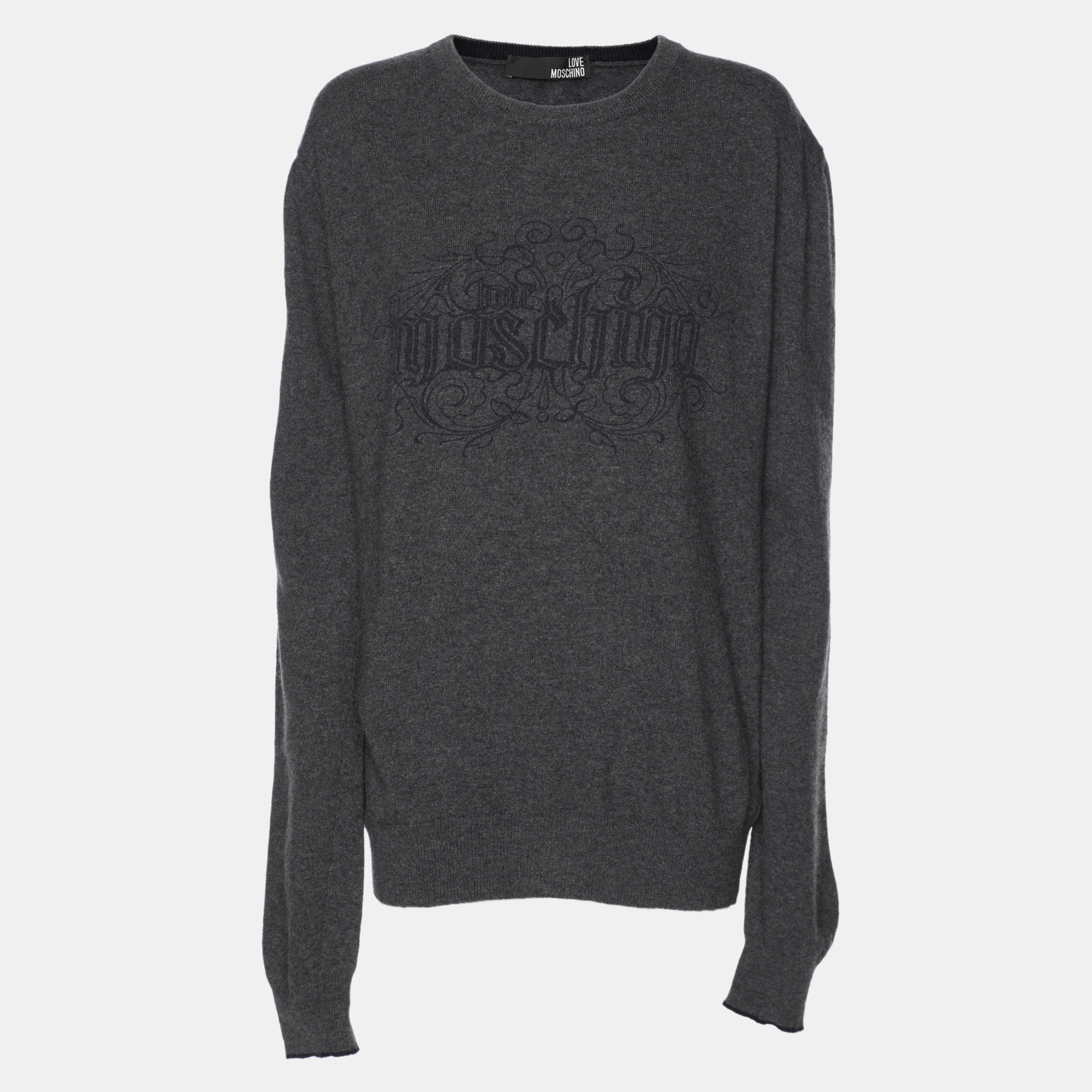 Love Moschino Dark Grey Wool Sweatshirt XXL, Sweaters & Cardigans - Luxury Closet catalog