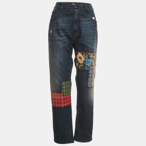 Love Moschino Blue Patch Work Denim Jeans XL Waist 36", Jeans - Luxury Closet catalog