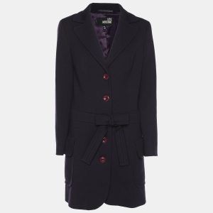 Love Moschino Dark Purple Bow Coats M, Coats & Jackets - Luxury Closet catalog