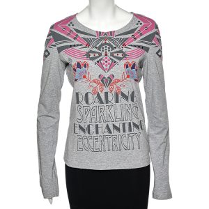 Love Moschino Grey Printed Cotton Long Sleeve T-Shirt L, Shirts & Tops - Luxury Closet catalog