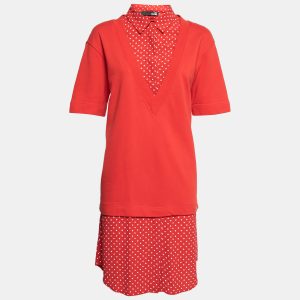 Love Moschino Red Cotton & Crepe Inset Short Sleeve Dress M, Dresses - Luxury Closet catalog