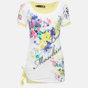 Love Moschino Multicolor Floral Print Knit Inlay T-Shirt S, Shirts & Tops - Luxury Closet catalog