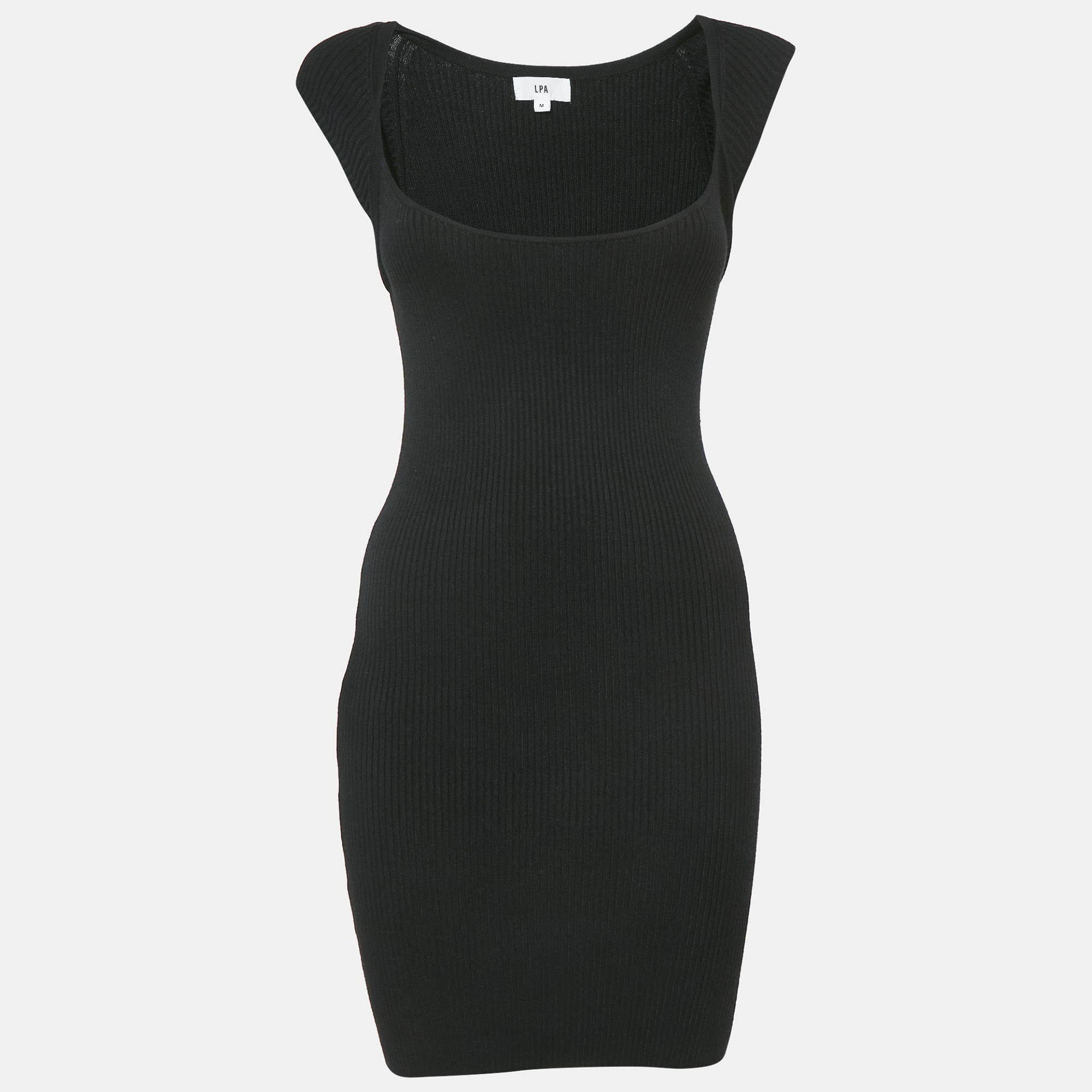 LPA Black Rib Knit Cap Sleeve Short Dress M, Dresses - Luxury Closet catalog