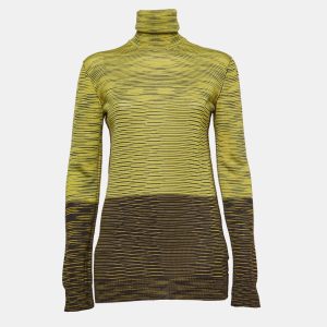 M Missoni Yellow/Brown Patterned Knit Turtle Neck Sweater L, Sweaters & Cardigans - Luxury Closet catalog