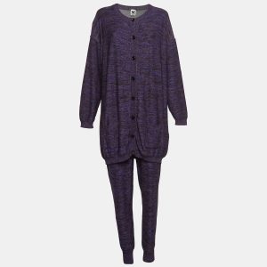 M Missoni Purple Patterned Lurex Knit Cardigan & Playsuit Set L, Sweaters & Cardigans - Luxury Closet catalog