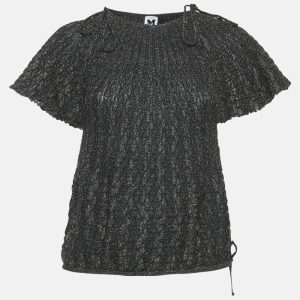 M Missoni Black/Metallic Patterned Lurex Knit Top L, Shirts & Tops - Luxury Closet catalog