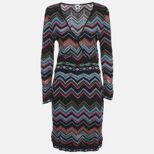 M Missoni  Multicolor Chevron Pattern Knit V-Neck Short Dress L, Dresses - Luxury Closet catalog