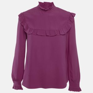 M Missoni Pink Silk Ruffled Long Sleeve Shirt, Shirts & Tops - Luxury Closet catalog