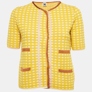 M Missoni Yellow Patterned Knit Short Sleeve Cardigan M, Sweaters & Cardigans - Luxury Closet catalog