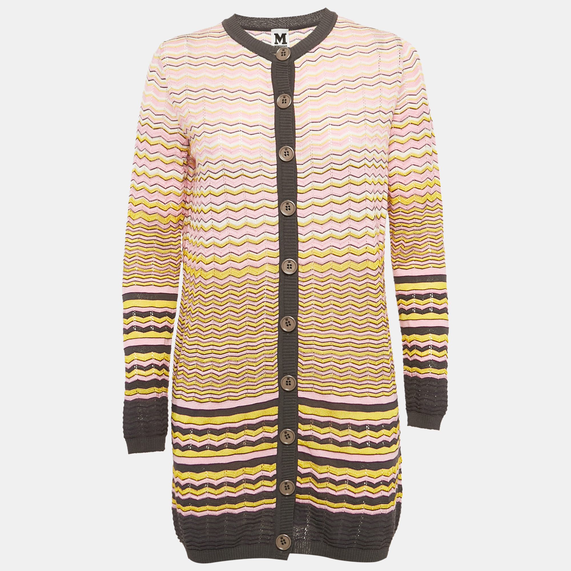 M Missoni Pink Zig Zag Knit Long Cardigan S, Sweaters & Cardigans - Luxury Closet catalog