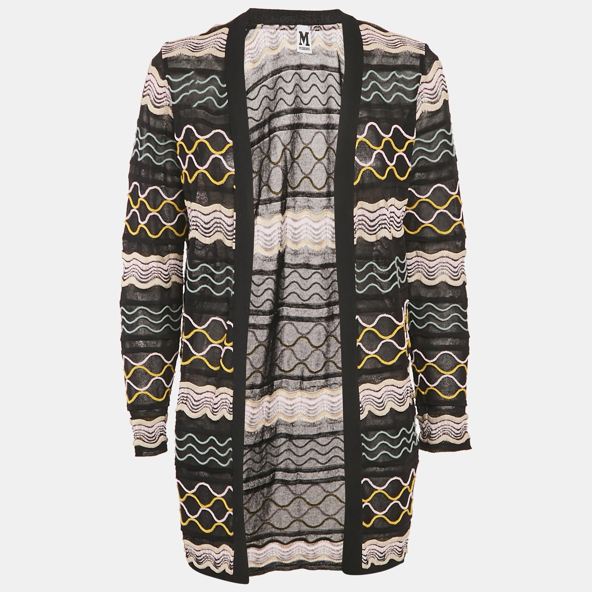 M Missoni Black Patterned Open Front Cardigan S, Sweaters & Cardigans - Luxury Closet catalog