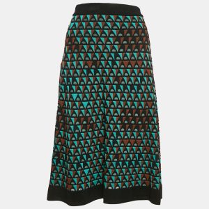 Missoni Green/Brown Pattern Knit Knee Length Skirt S, Skirts - Luxury Closet catalog