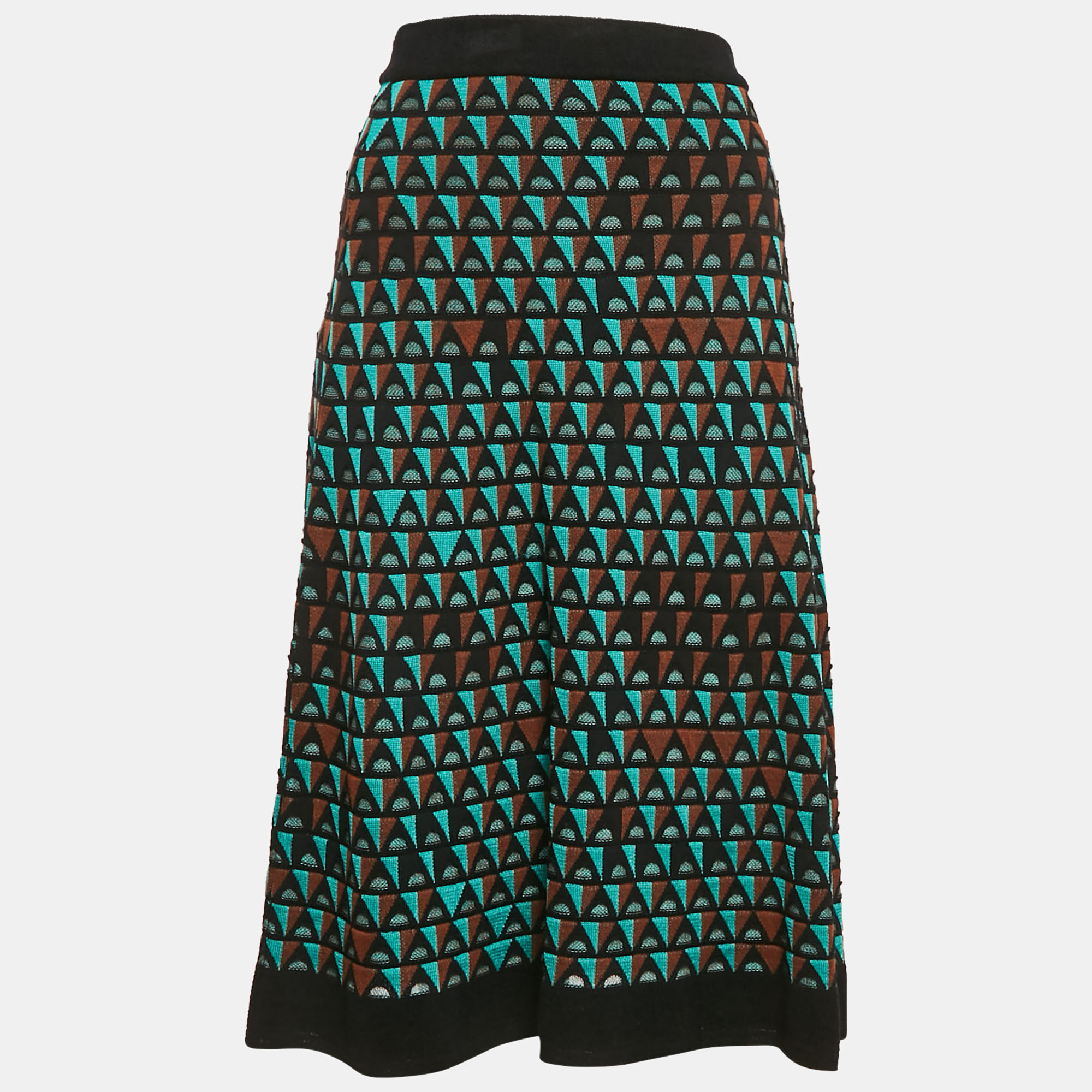 Missoni Green/Brown Pattern Knit Knee Length Skirt S, Skirts - Luxury Closet catalog