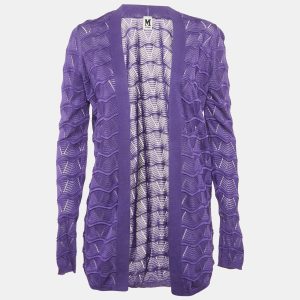 M Missoni Purple Chevon Knit Open Front Cardigan M, Sweaters & Cardigans - Luxury Closet catalog