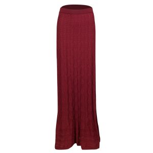 M Missoni Maroon Patterned Knit Maxi Skirt M, Skirts - Luxury Closet catalog